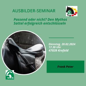 PM-Seminar: Den Mythos Sattel erfolgreich entschlüsseln. (4 Lerneinheiten Profil 3)